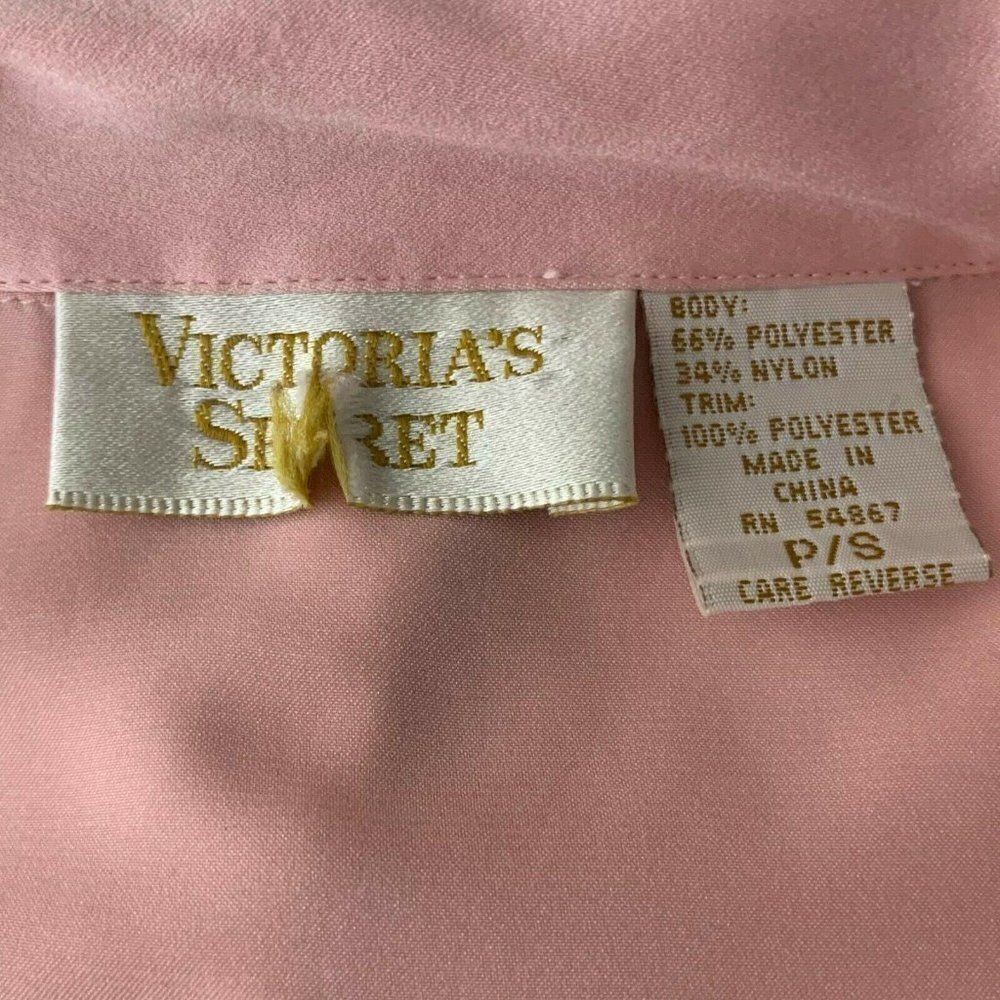 Vintage Victorias Secret Night Shirt S Pink Lace - Picture 8 of 8
